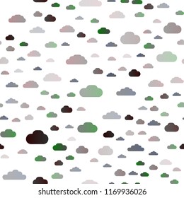 Dark Silver, Gray vector seamless texture with cloudy sky. Illustration with abstract gradient clouds. Trendy design for wallpaper, fabric makers.