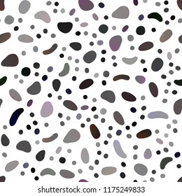 Dark Silver, Gray vector seamless template with spots. Modern abstract illustration with colorful water drops. Design for textile, fabric, wallpapers.