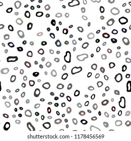 Dark Silver, Gray vector seamless cover with circles. Blurred decorative design in abstract style with bubbles. Template for business cards, websites.