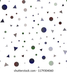 Dark Silver, Gray vector seamless cover in polygonal style with circles. Abstract gradient illustration with circles, triangles. Pattern for trendy fabric, wallpapers.