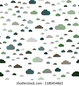 Dark Silver, Gray vector seamless pattern with clouds. Colorful illustration with abstract clouds. Pattern for trendy fabric, wallpapers.