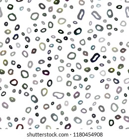 Dark Silver, Gray vector seamless backdrop with dots, spots. Modern abstract illustration with colorful water drops. Template for business cards, websites.