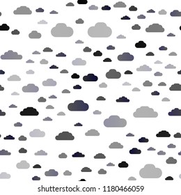 Dark Silver, Gray vector seamless layout with cloudscape. Illustration in abstract style with colorful clouds. Pattern for design of window blinds, curtains.