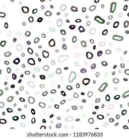 Dark Silver, Gray vector seamless template with spots. Abstract illustration with colored bubbles in nature style. Pattern for trendy fabric, wallpapers.