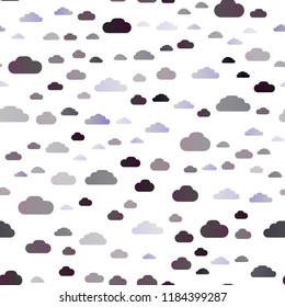 Dark Silver, Gray vector seamless backdrop with cumulus. Modern illustration with colorful gradient clouds. Template for business cards, websites.
