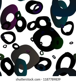 Dark Silver, Gray vector seamless background with bubbles. Colorful illustration with blurred circles in nature style. Template for business cards, websites.
