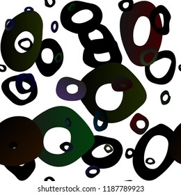 Dark Silver, Gray vector seamless pattern with spheres. Glitter abstract illustration with blurred drops of rain. Pattern for design of window blinds, curtains.