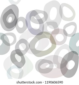 Dark Silver, Gray vector seamless cover with circles. Blurred decorative design in abstract style with bubbles. Pattern for trendy fabric, wallpapers.