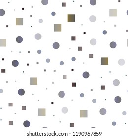 Dark Silver, Gray vector seamless backdrop with dots, spots, cubes. Glitter abstract illustration with cubes, circles. Trendy design for wallpaper, fabric makers.