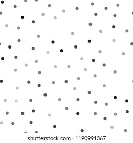 Dark Silver, Gray vector seamless pattern with spheres. Blurred decorative design in abstract style with bubbles. New design for ad, poster, banner of your website.