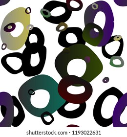 Dark Silver, Gray vector seamless background with bubbles. Blurred bubbles on abstract backdrop with colorful gradient. Pattern for design of window blinds, curtains.