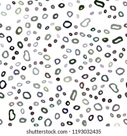 Dark Silver, Gray vector seamless background with bubbles. Illustration with set of shining colorful abstract circles. Design for textile, fabric, wallpapers.