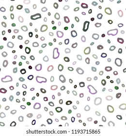 Dark Silver, Gray vector seamless template with spots. Illustration with set of shining colorful abstract circles. Pattern for trendy fabric, wallpapers.