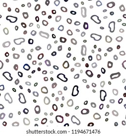 Dark Silver, Gray vector seamless template with spots. Blurred bubbles on abstract backdrop with colorful gradient. Pattern for trendy fabric, wallpapers.