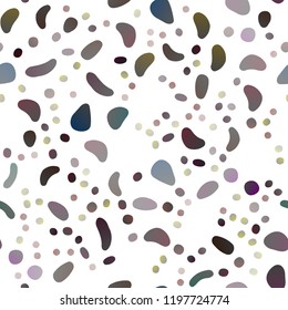 Dark Silver, Gray vector seamless backdrop with dots, spots. Blurred bubbles on abstract backdrop with colorful gradient. Design for textile, fabric, wallpapers.
