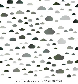 Dark Silver, Gray vector seamless cover with clouds. Beautiful illustration with colorful sky, clouds. Trendy design for wallpaper, fabric makers.