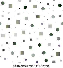 Dark Silver, Gray vector seamless texture with disks, rectangles. Abstract backdrop with colorful circles, rectangles. Design for textile, fabric, wallpapers.