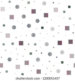 Dark Silver, Gray vector seamless layout with circle spots, cubes. Abstract illustration with colorful circles, rectangles. Trendy design for wallpaper, fabric makers.