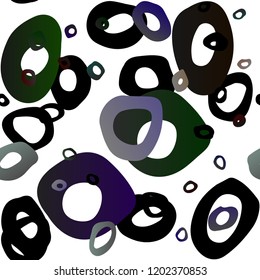 Dark Silver, Gray vector seamless background with bubbles. Colorful illustration with blurred circles in nature style. Pattern for trendy fabric, wallpapers.