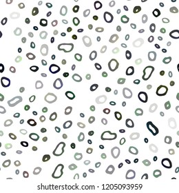 Dark Silver, Gray vector seamless layout with circle spots. Blurred bubbles on abstract backdrop with colorful gradient. Template for business cards, websites.