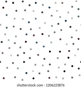 Dark Silver, Gray vector seamless background with bubbles. Illustration with set of shining colorful abstract circles. The pattern can be used for ads, leaflets of liquid.