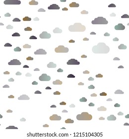 Dark Silver, Gray vector seamless layout with cloudscape. Colorful illustration consisted of abstract clouds. Template for business cards, websites.