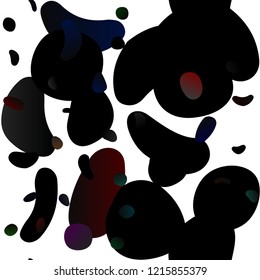 Dark Silver, Gray vector seamless template with spots. Blurred bubbles on abstract backdrop with colorful gradient. Pattern for design of window blinds, curtains.