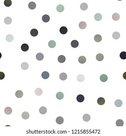 Dark Silver, Gray vector seamless cover with spots. Blurred bubbles on abstract background with colorful gradient. The pattern can be used for beautiful websites.