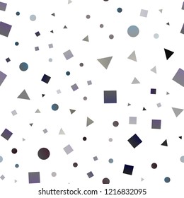 Dark Silver, Gray vector seamless layout with circles, lines, rectangles. Circles, lines, rhombus with colorful gradient. Trendy design for wallpaper, fabric makers.