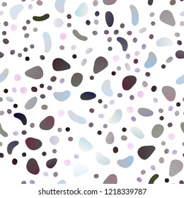 Dark Silver, Gray vector seamless background with bubbles. Glitter abstract illustration with blurred drops of rain. Trendy design for wallpaper, fabric makers.
