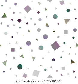 Dark Silver, Gray vector seamless pattern in polygonal style with circles. Glitter abstract illustration with spheres, squares, lines. Pattern for trendy fabric, wallpapers.