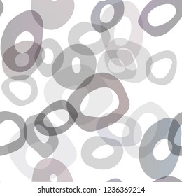 Dark Silver, Gray vector seamless layout with circle spots. Blurred bubbles on abstract backdrop with colorful gradient. Pattern for design of window blinds, curtains.