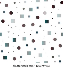Dark Silver, Gray vector seamless texture with disks, rectangles. Illustration with set of shining colorful abstract circles, cubes. Pattern for design of window blinds, curtains.