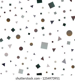 Dark Silver, Gray vector seamless texture in poly style with circles, cubes. Abstract gradient illustration with circles, triangles, cubes. Design for textile, fabric, wallpapers.