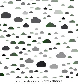 Dark Silver, Gray vector seamless texture with cloudy sky. Colorful illustration with abstract clouds. Pattern for design of fabric, wallpapers.