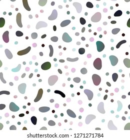 Dark Silver, Gray vector seamless texture with disks. Illustration with set of shining colorful abstract circles. Pattern for trendy fabric, wallpapers.