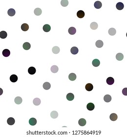 Dark Silver, Gray vector seamless background with bubbles. Illustration with set of shining colorful abstract circles. The pattern can be used for beautiful websites.