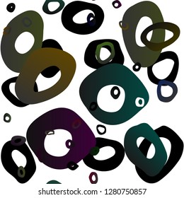 Dark Silver, Gray vector seamless cover with circles. Illustration with set of shining colorful abstract circles. Pattern for trendy fabric, wallpapers.