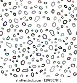Dark Silver, Gray vector seamless backdrop with dots, spots. Blurred bubbles on abstract backdrop with colorful gradient. Template for business cards, websites.