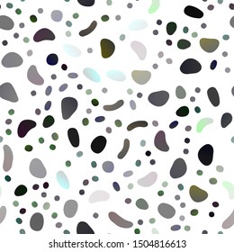 Dark Silver, Gray vector seamless backdrop with dots, spots. Blurred decorative design in abstract style with bubbles. Trendy design for wallpaper, fabric makers.
