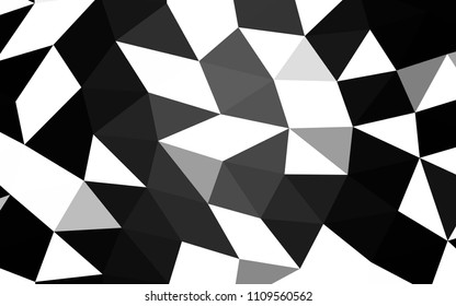 Dark Silver, Gray vector shining hexagonal shining triangular. Glitter abstract illustration with an elegant design. Triangular pattern for your business design.