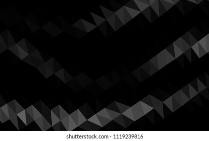 Dark Silver, Gray vector shining hexagonal template. Triangular geometric sample with gradient.  The elegant pattern can be used as part of a brand book.