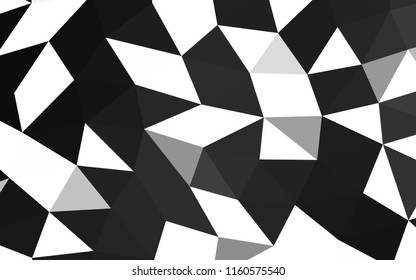 Dark Silver, Gray vector shining hexagonal shining triangular. Shining colored illustration in a Brand new style. Triangular pattern for your business design.