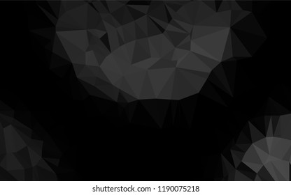 Dark Silver, Gray vector shining hexagonal pattern. Triangular geometric sample with gradient.  The template can be used as a background for cell phones.
