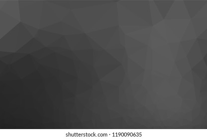 Dark Silver, Gray vector shining hexagonal background. Geometric illustration in Origami style with gradient.  Triangular pattern for your business design.