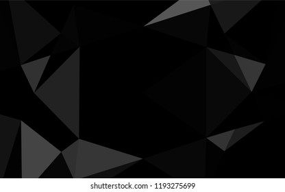 Dark Silver, Gray vector shining hexagonal background. Geometric illustration in Origami style with gradient.  The polygonal design can be used for your web site.