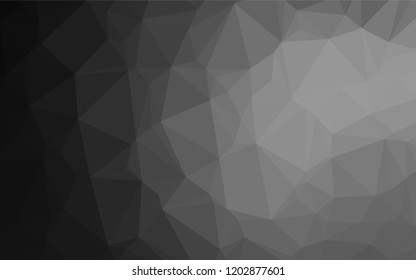 Dark Silver, Gray vector shining hexagonal template. Glitter abstract illustration with an elegant design. Triangular pattern for your business design.