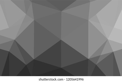 Dark Silver, Gray vector shining hexagonal background. A sample with polygonal shapes. Triangular pattern for your business design.