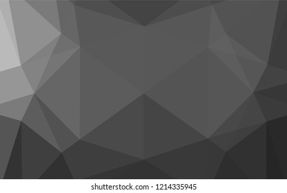 Dark Silver, Gray vector shining hexagonal template. Geometric illustration in Origami style with gradient.  The template can be used as a background for cell phones.