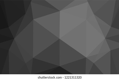 Dark Silver, Gray vector shining hexagonal background. Triangular geometric sample with gradient.  A completely new template for your business design.
